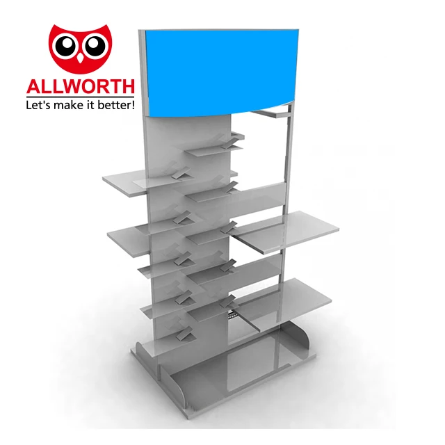 Wholesale Merchandise Available Detachable With LED Light Metal Display Rack Shelving