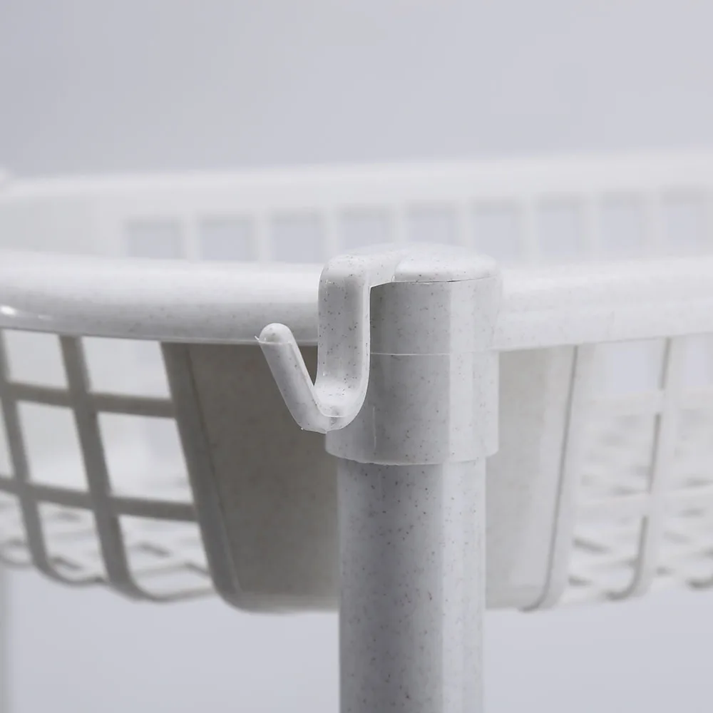 Kitchen Organizer Storage Rack 4-Layer Oval Shape Plastic Bathroom Shelves 4 Tier Folding Plastic Shelving Unit