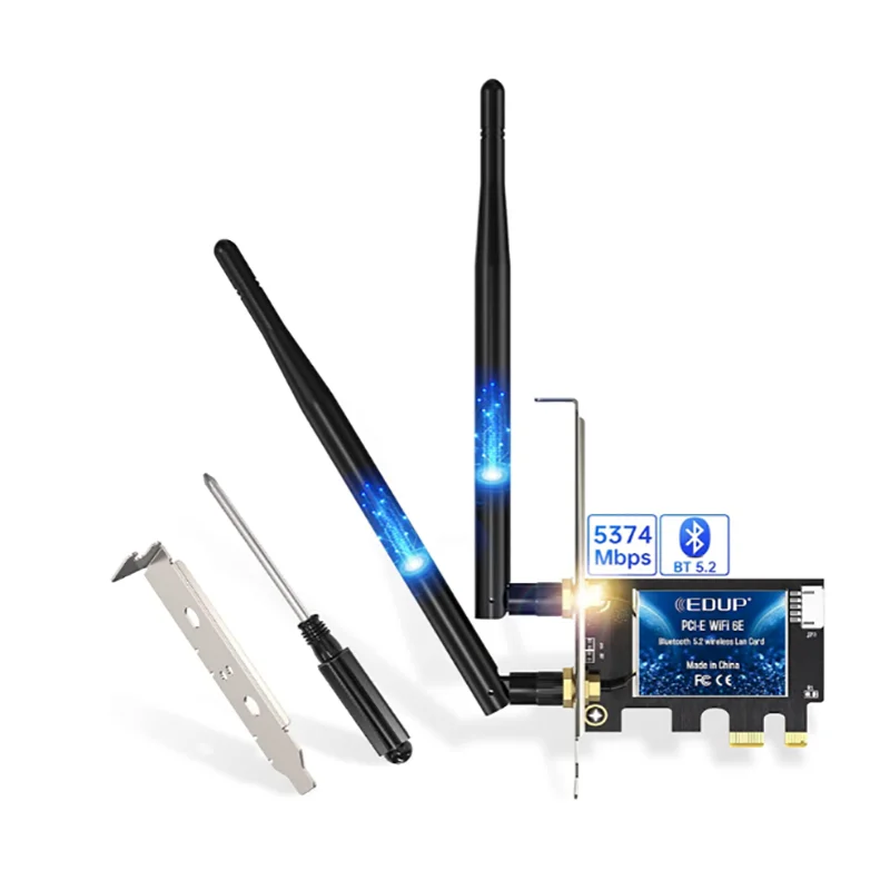 EDUP PCIe Wi-Fi 6E карта Bluetooth 5 2 AX 5374 Мбит/с AX210 трехдиапазонный 6 ГГц/5 8 ГГц/2 4 ГГц PCI-E Беспроводной сетевой