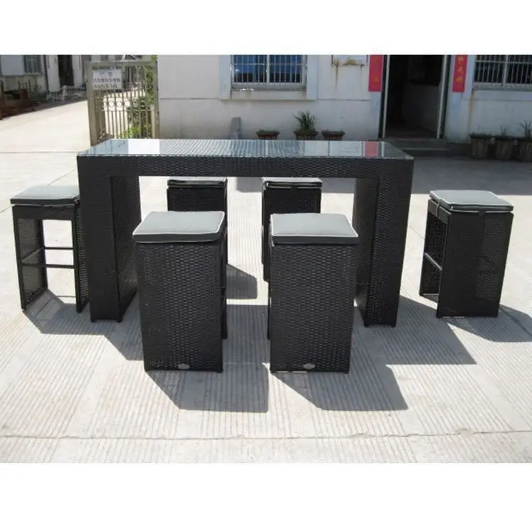 Yinzhou Living Bars Bistro Table And Chair Outdoor Furniture Rattan Bar Set