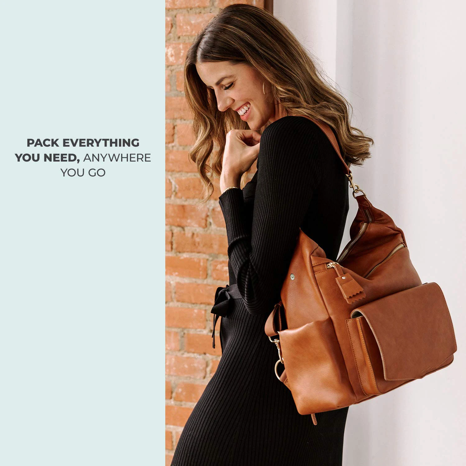 Fashionable Functional diaper diaper bag backpack with Changing Pad