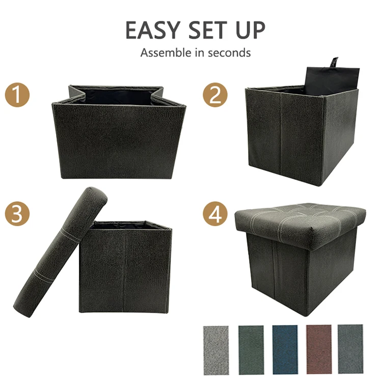 Kainice OEM/ODM living room furniture Multifunctional storage stool ottoman sofa bench for Space Saving