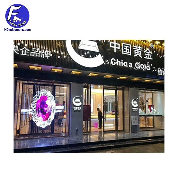 super light p3.9-7.8 mm indoor window led display/glass transparent led screen for media facade