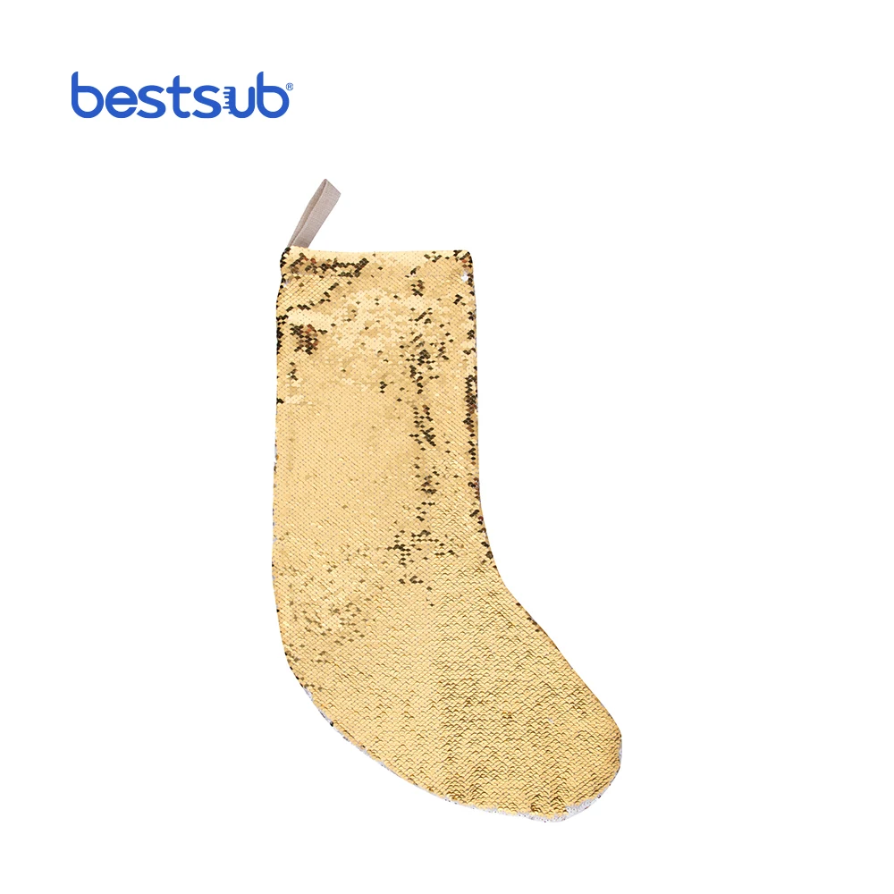 Sublimation Sequin Christmas Stocking Gold and Silver 18*53cm SDWLP01G