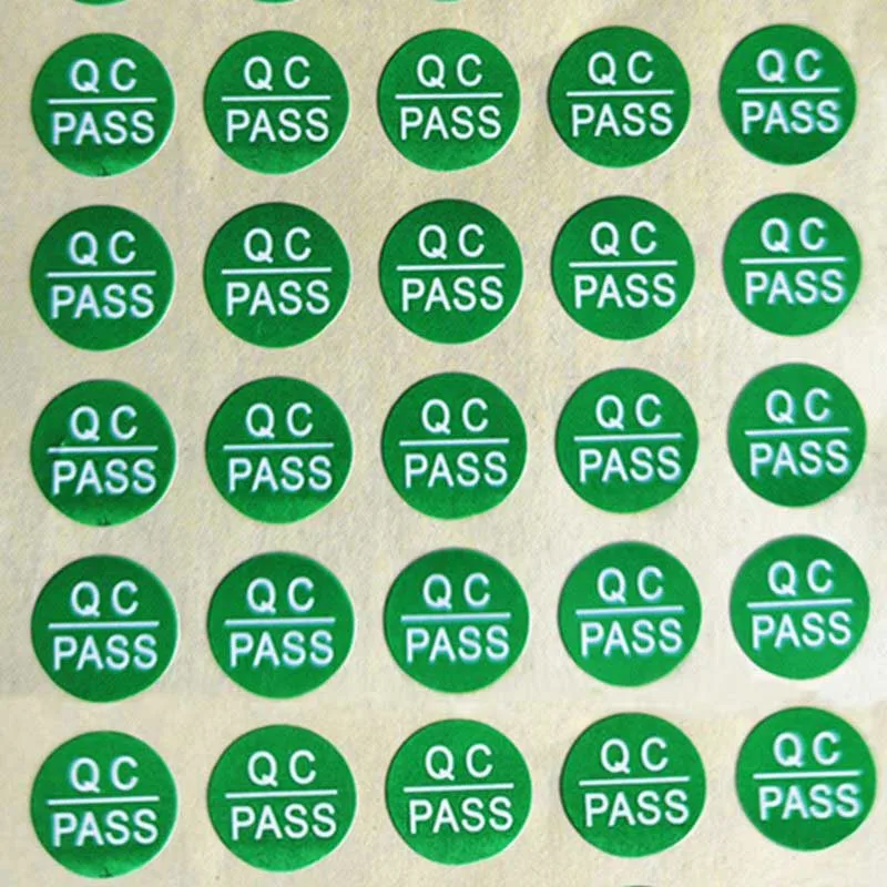 
Custom quality check label factory using die cut waterproof coated paper QC pass sticker 
