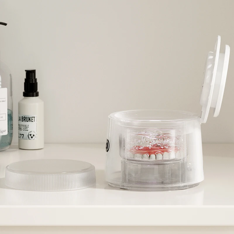 Oem Ultrasonic Denture Cleaner Portable Home Mini Retainer Cleaning Machine Ultrasonic Ring Diamond Cleaner