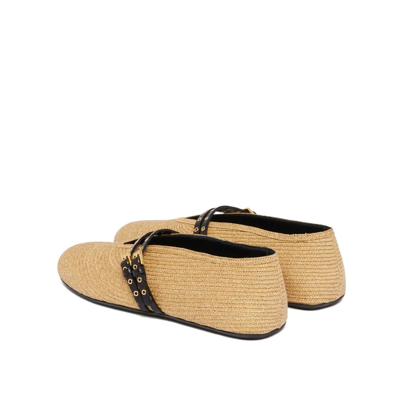 Custom Woven Ladies Sandals Woven Flat Shoes for Women and Girls Breathable Mesh Ballet Flats for Summer and Winter