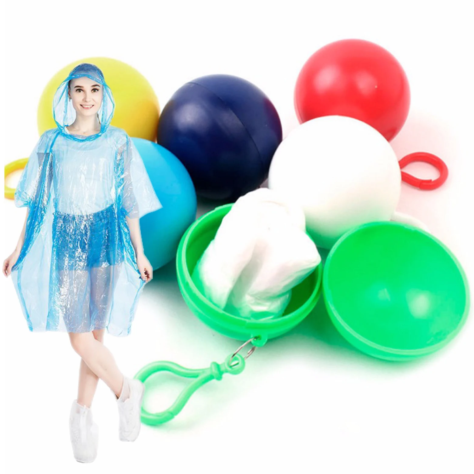 Disposable Rraincoat Ball Raincoat Adult Emergency Waterproof Turban Poncho Camping Raincoat Unisex Raincoat