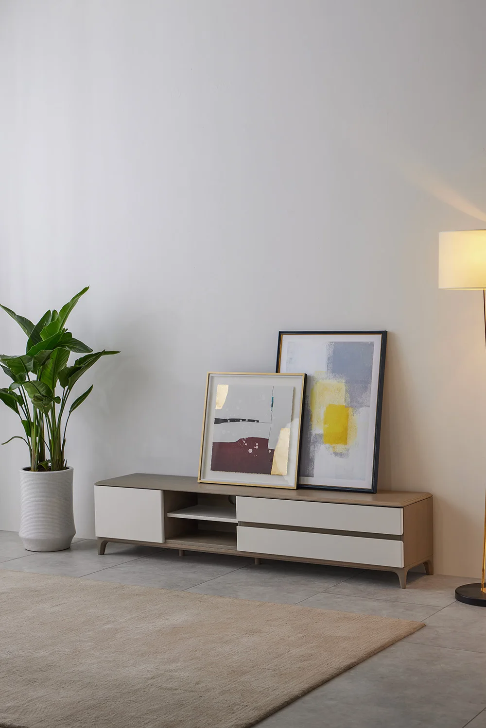 Tv Stand Living Room Furniture Home Livingroom Wood Modern Solid Wall TV Background Wall Unit Storage Cabinet