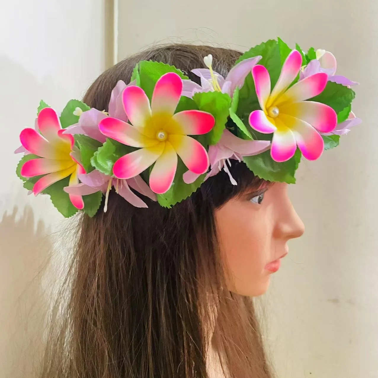 Tiara Foam Flower Headband with Lily and Pearls 8 Colors Available Island Dance Party Polynesian Samoan Tribal Accessories