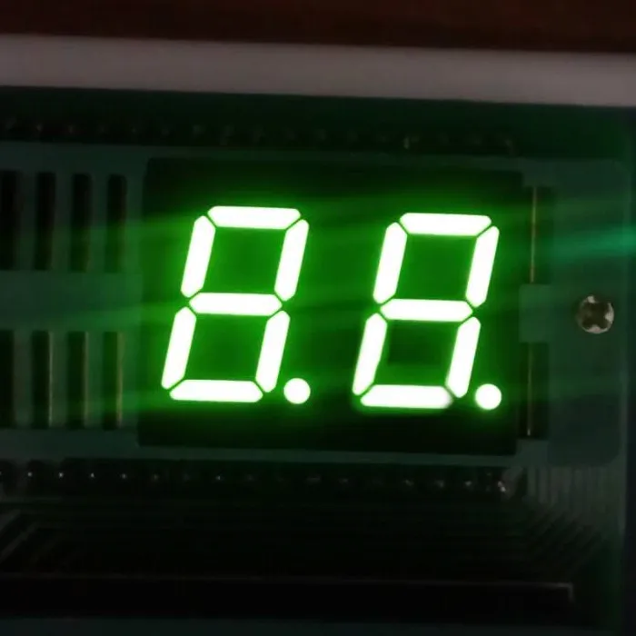 1inch 18 pin 2 digit 7 segment display de 7 segmentos catodo comum green