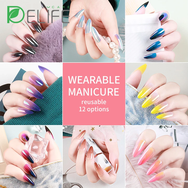 Wearable Pointed Nail Patch Finished Product Removable Nail Art French False Nails
