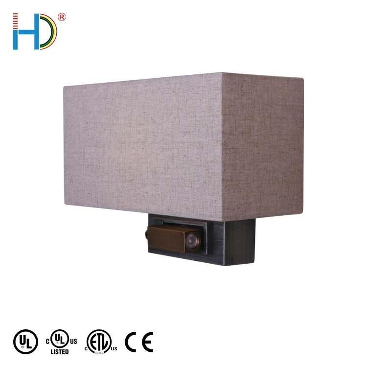 UL listed Hampton OEM factory bedside bed board Edison wall mounted sconce lamp with stick reading light