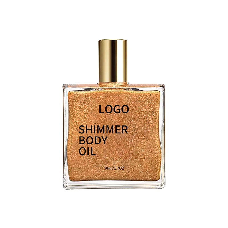 Custom Label Makeup Vegan Shimmer Spray Long Lasting Highlight Bronze Golden Glow Glitter Body Shimmer Oil