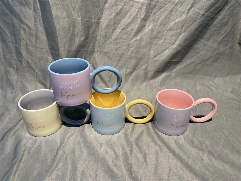 Цветная глазурь ZSC с ручкой в форме сердца Новая китайская керамическая кофейная кружка наклейкой наслаждайтесь сегодня