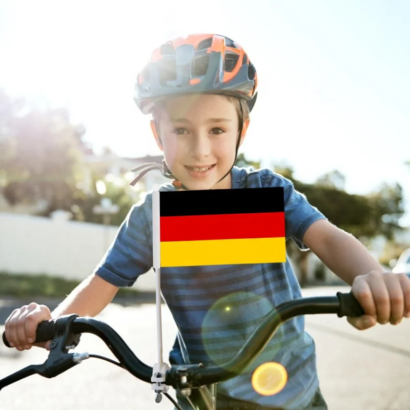 Wholesale Outdoor Team Cycling Germany Flag Bicycle Children Safety Bike Flag for Outdoor