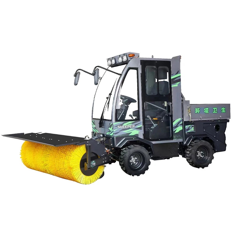 Enclosed cockpit multifunction  Ride on Snowplow Snowblower Machine Road Snow Sweeping Sweeper Machines