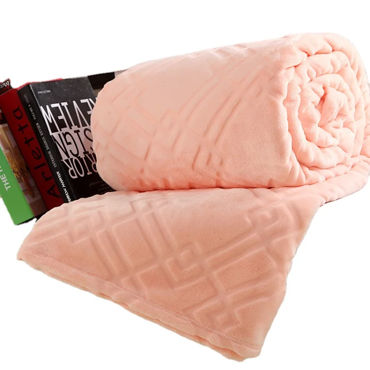 Bedspread Multi Size embossed Manta New Bed flannel embossed Manta Winter Warm Soft Thick Big Coral Fleece Throw