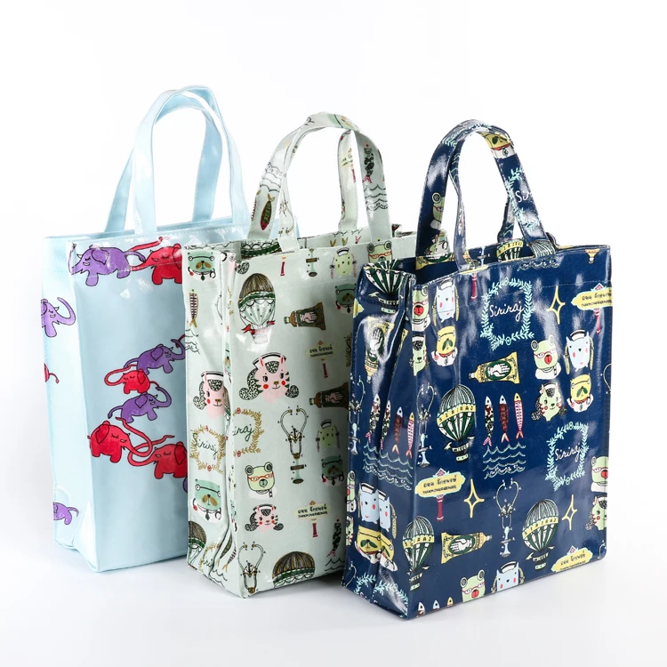 Custom design waterproof mirror shiny shopping vinyl PVC  tote bag