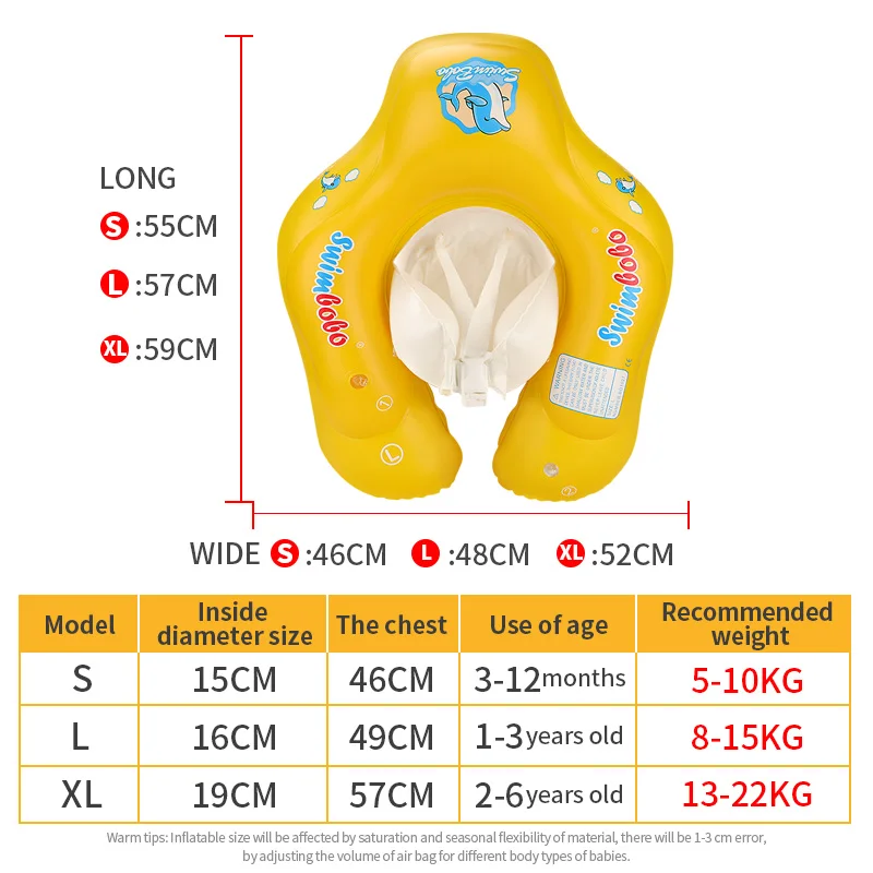 Swimbobo Baby Swimming Float Inflatable Infant Floating Kids Swim Ring Circle Bathing Summer Toys Toddler Rings