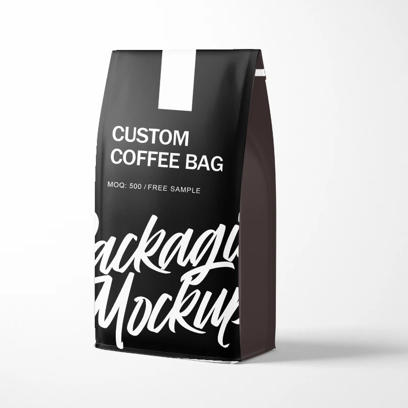 Custom White Black designer seal coffee beans bag food grade free sample coffee tea bags package