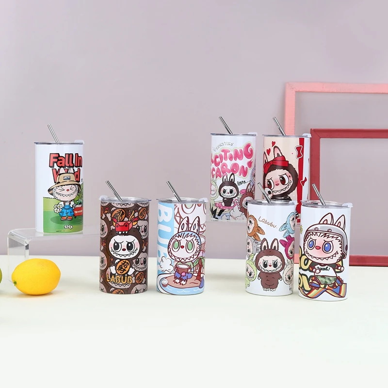 DL5 Kawaii Labubu 20 унций Изолированная чашка для воды Милая мультяшная 3D льда из нержавеющей стали портативная бутылка