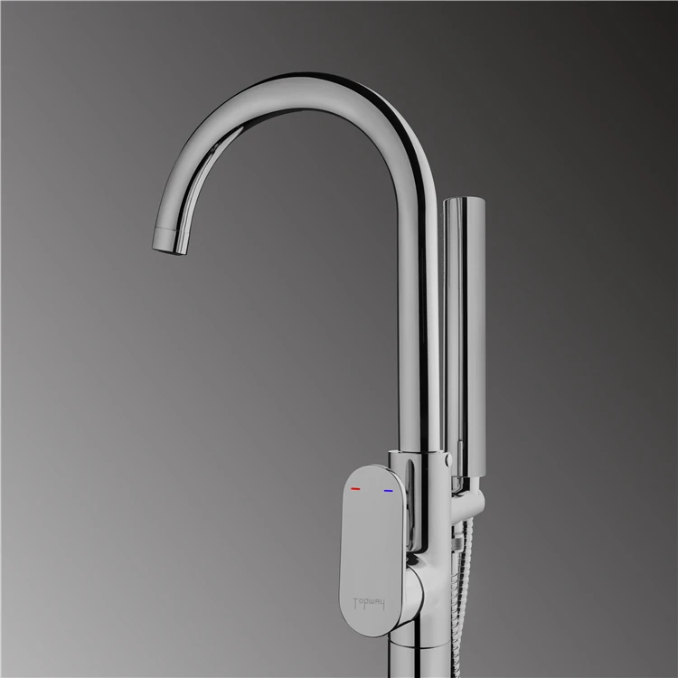 Good Price ACS CE Brass Chrome Single lever handle free standing mixer Round Luxury Bathroom Bath tub Faucet