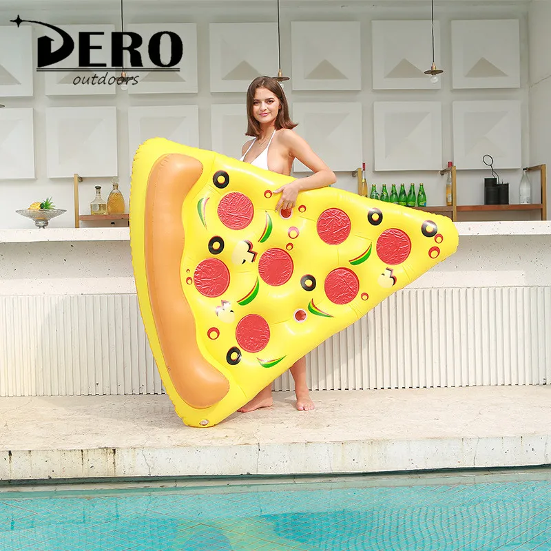 
Wholesale single pool float pizza mattress water float PVC inflatable pizza slice pool float Large air bed inflatable pizza 