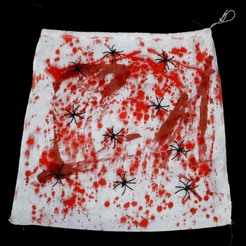 Halloween blood stained pockets horror props black spiders scary haunted house accessories scary cosplay film props