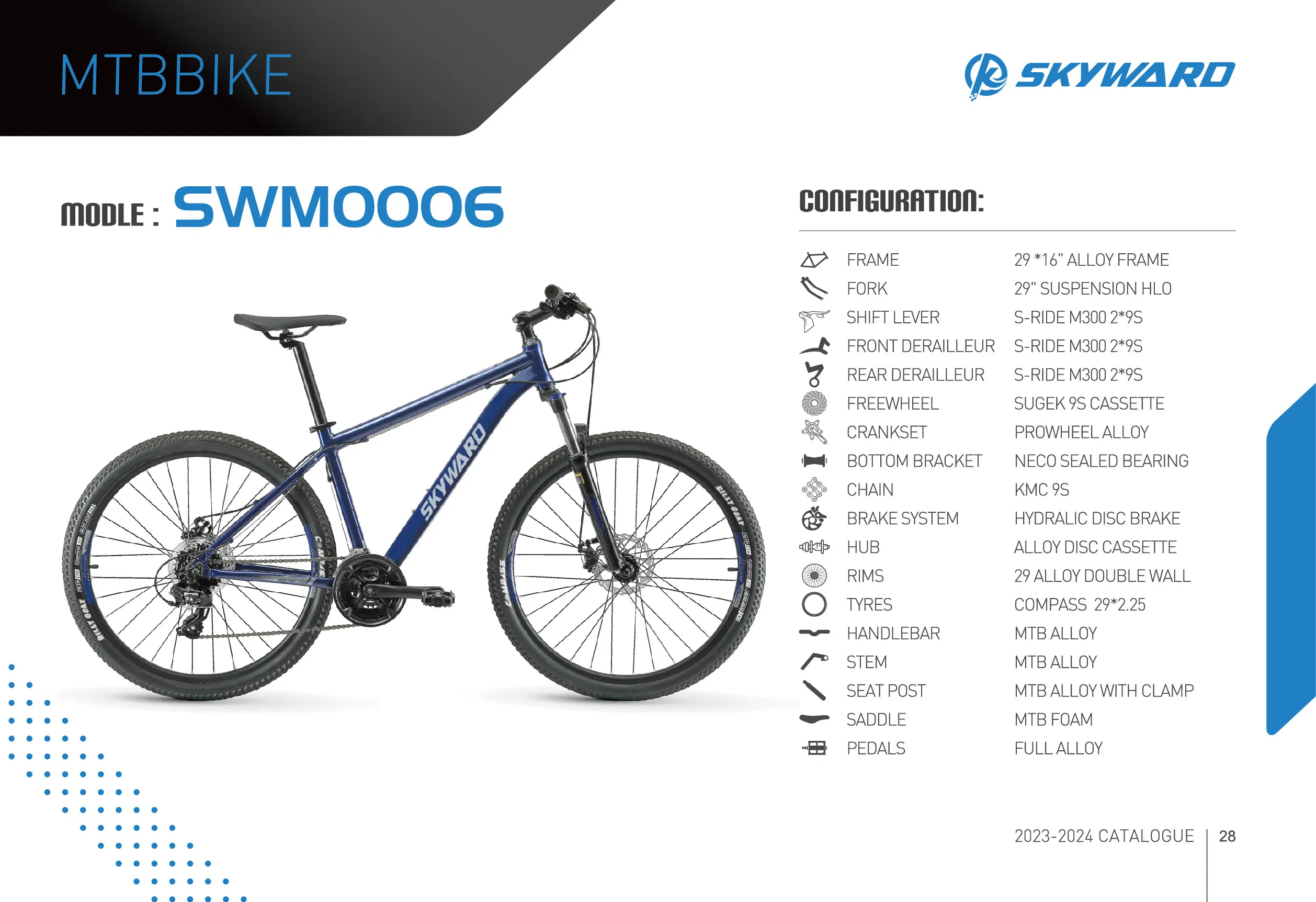 factory price 29 inch alloy double wall sugek 9 speed cassette freewheel mountain bike