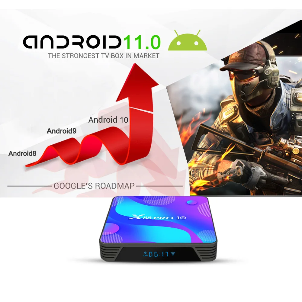ТВ-приставка X88 pro android 4k 2 ГБ 4 RAM 16 32 64 Гб ROM обновление прошивки x88 smart tv