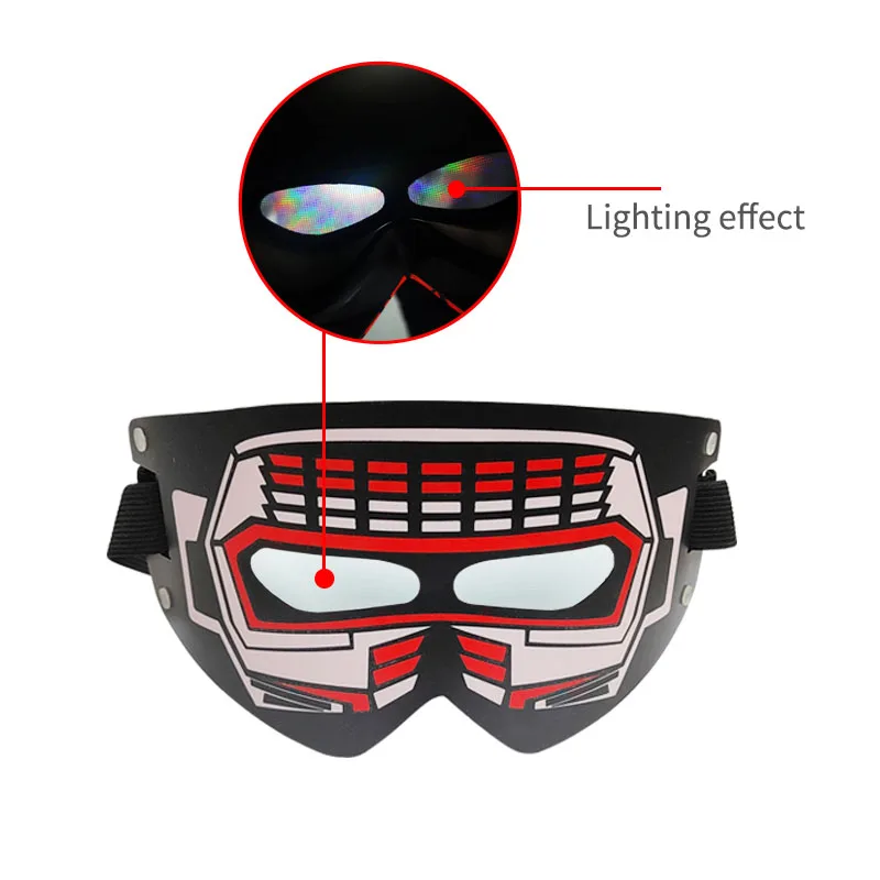 Factory Wholesale Cheap Retro Party Glasses With LED Light Kaleidoscope Glasses Led Light eye mask