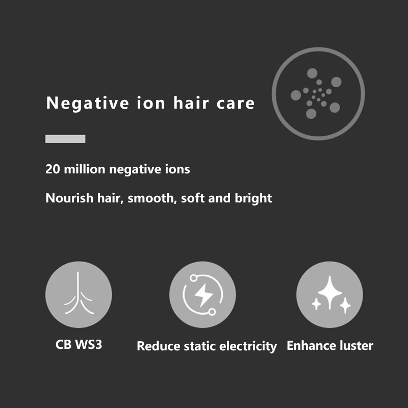 OEM Custom Logo Cold Hot Wind Blue Light Negative Ion Hairdryer Travel salon Hair Dryer