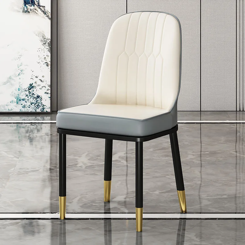 Popular Design Leisure Leather Chair With Metal Legs dining chair Living room chairs