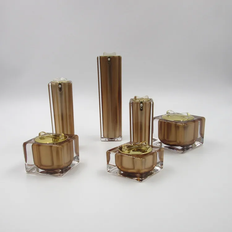 Pink gold red white luxury square acrylic jar cream jar cosmetic jars 15ml 30ml 50ml
