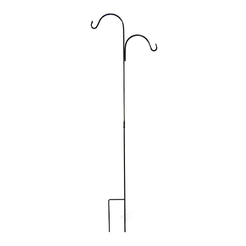 Heavy duty Double Hook Shepherd Hook Garden Hook Hanger Rust Resistant for Hanging Plants Solar Lights Lanterns Bird Feeders