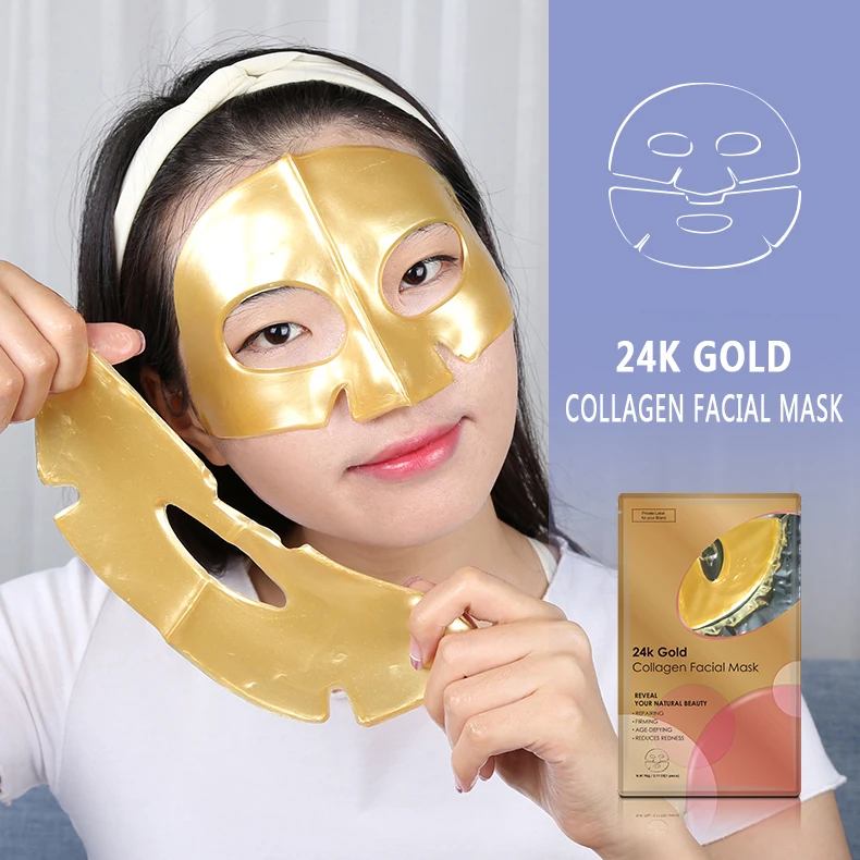 Anti-Wrinkle Sheet Anti Aging 24k Active Powder Gold Collagen Cosmetic Crystal Facial Mask