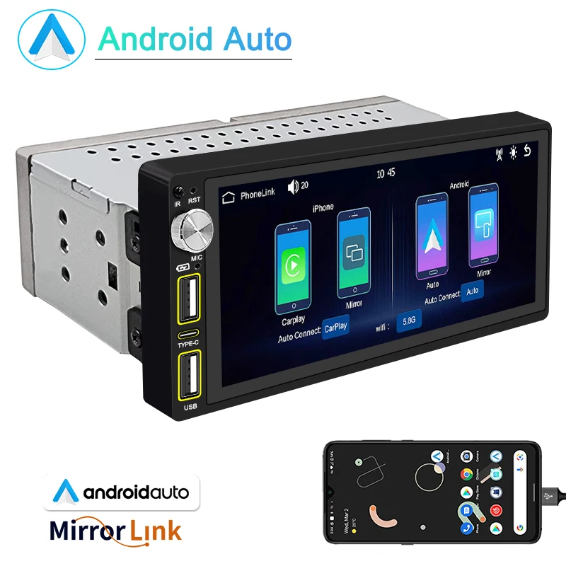 autoradios 1din carplay 6.86inch universal car stereo carplay mp5 radio car player