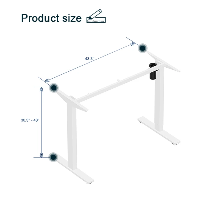 Electrically Height Adjustable Table Frame Single Motor Lifting System Ergonomic Learning Table Sit Stand Desk
