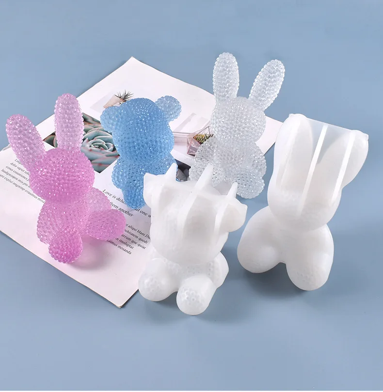  C-0139 Bling медведь формы Пасхальный кролик DIY Эпоксидной Смолы 3D животная