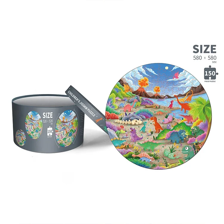 Personalized Custom Blueboard 150 Pieces 58x58cm Cartoon Toy Game Educational Jigsaw Round Puzzle Mat for Adult Kids