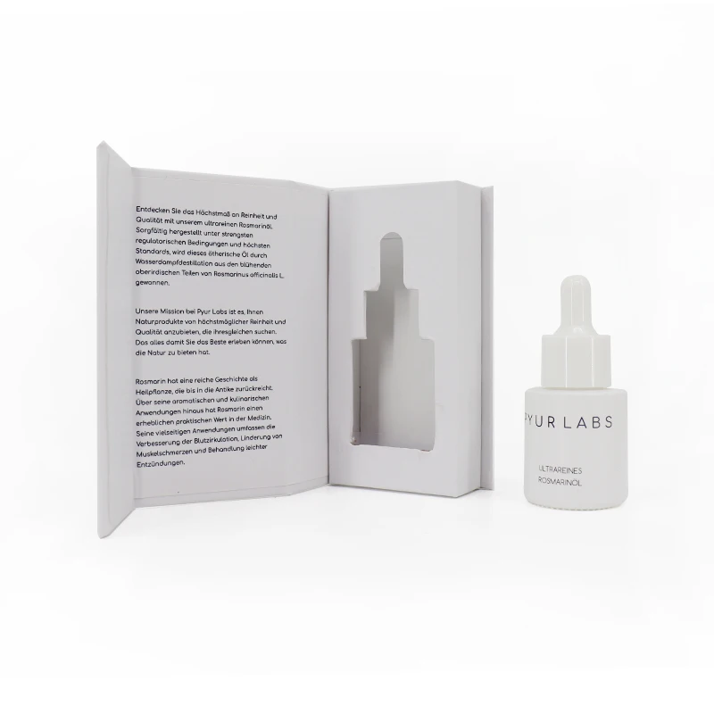 20ml 30ml Flat Shoulder White Thick Glass Hair Oil Essential Oil Bottle Serum Glass Dropper Bottle With New Hollow Box For Oil