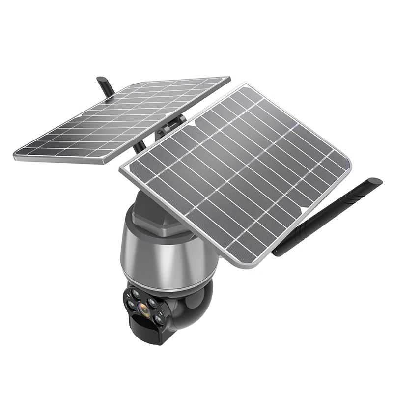 4mp Low Power Energy Saving Outdoor Surveillance Wifi Ptz Security Ip Camera System Wireless Solar Powered Cctv Network Camera