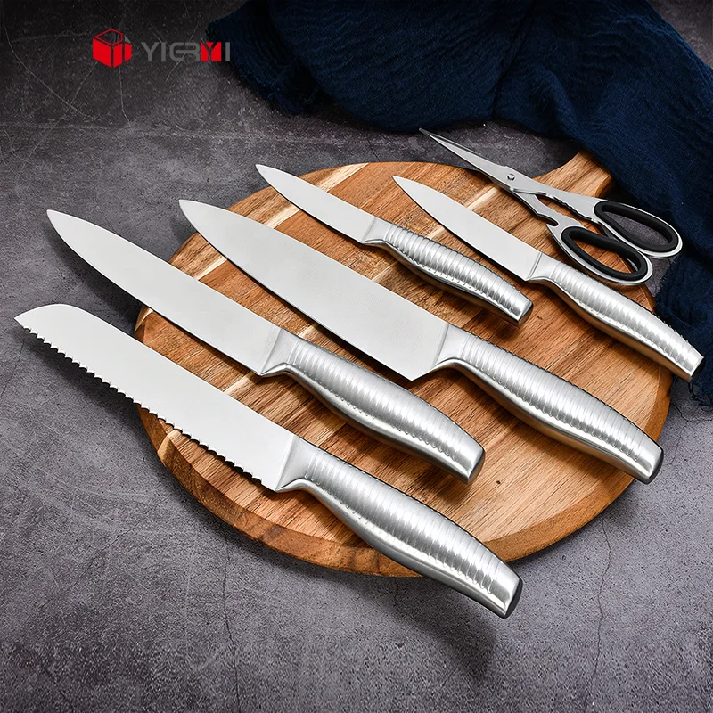 YIERYI 9 PCS High Quality Stainless Steel Knife with Hollow Handle Kitchen Knives Set