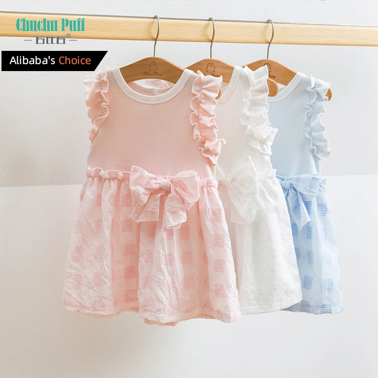 factory prices baby girl summer dresses newborn casual White baby dresses little 3 months baby new design embroidered dress