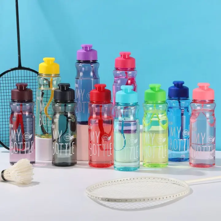 A variety of colors transparent PET clamshell cold water cup outdoor large capacity sports kettle advertising gift plastic cup