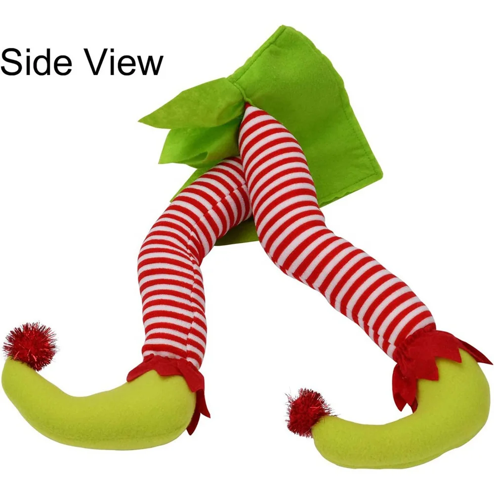 New 20 inches elf legs for Christmas decorations stuffed elf legs ornament for Christmas tree mantel car party centerpiece decor