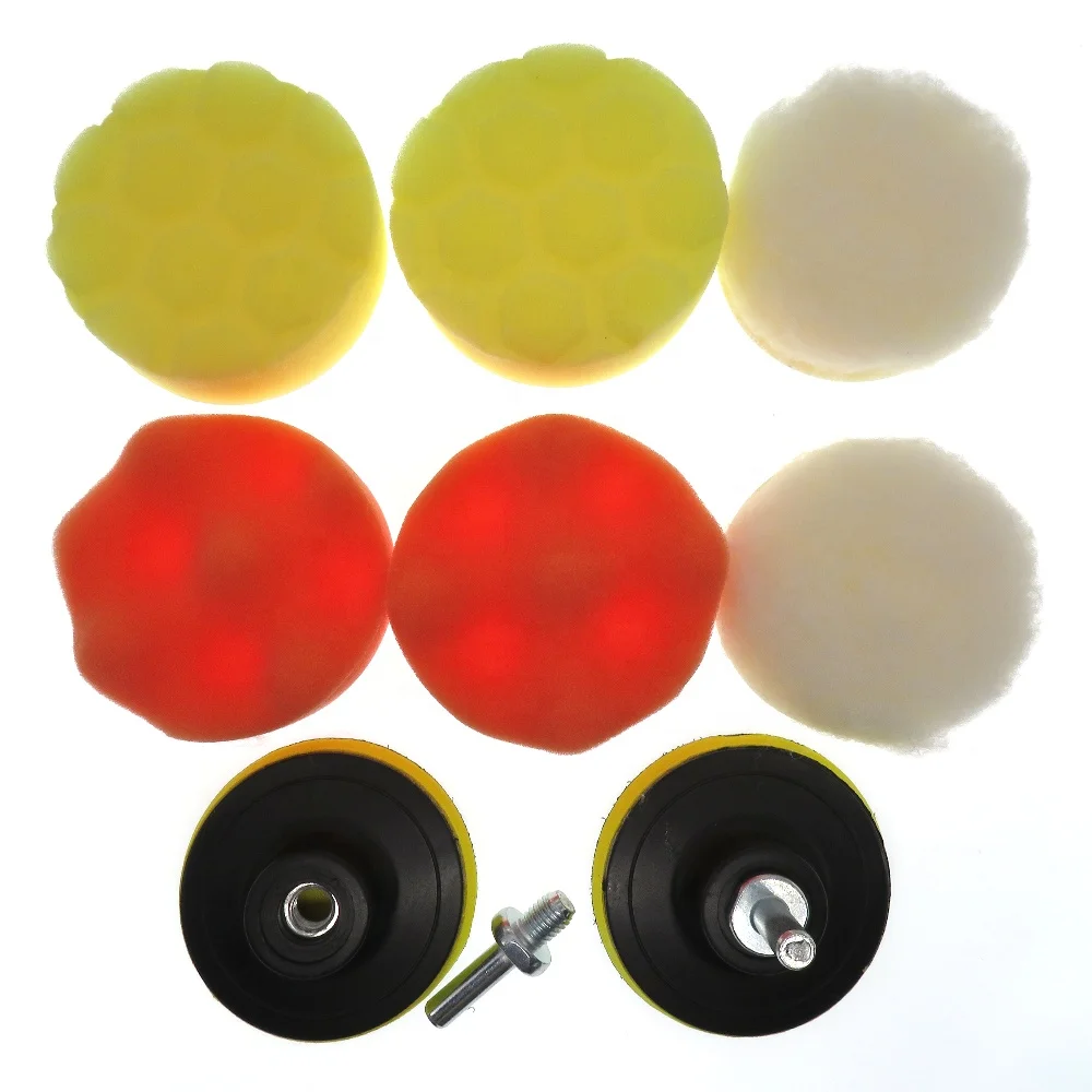 3 inch 10pcs/set Car Foam Polishing Pad Buffing Pad Kit Sponge Polishing Disc Sponge for Polisher For Car Care