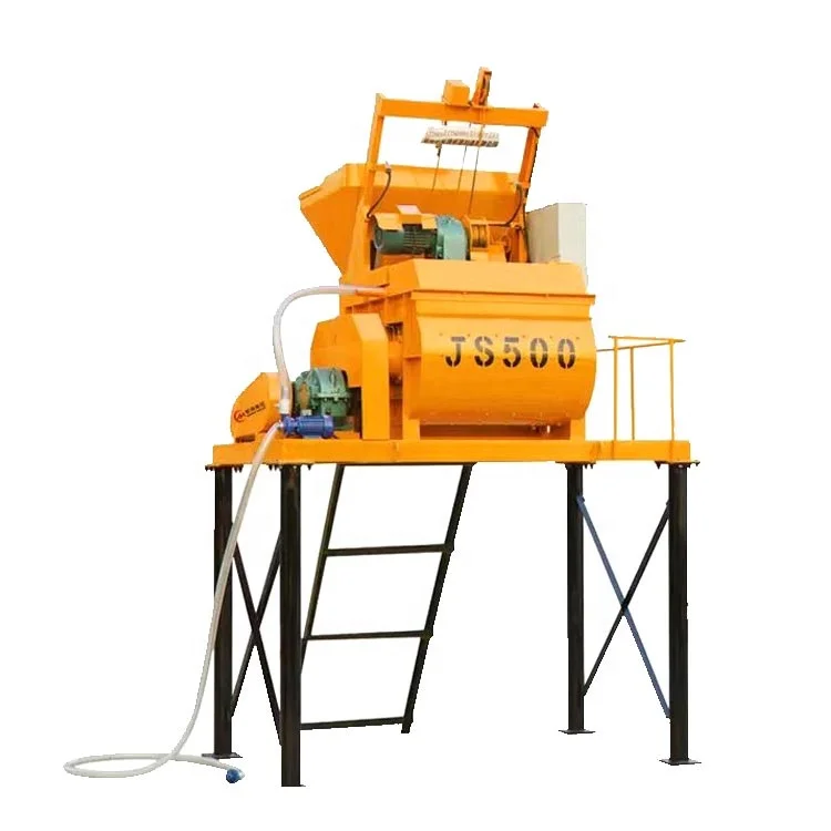 Customized JS 500 litre concrete mixer for brick making machine electric 0.5 cubic meter concrete mixer with lifting hopper