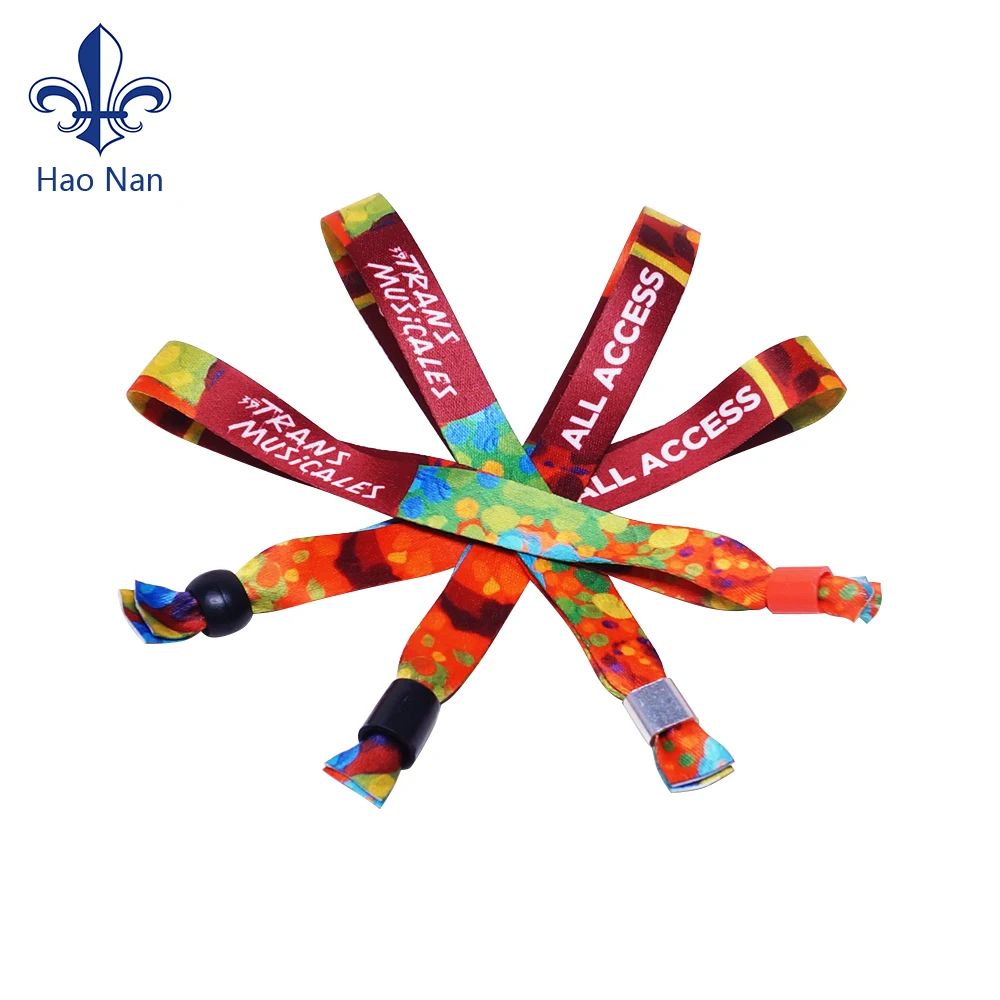 2023 Promotional Cheap Custom Wristband Cloth Event Sublimation Ribbon Wrist Band